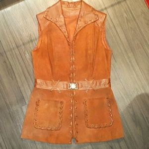 Equestrian Suede-Leather Brown Chic Vest